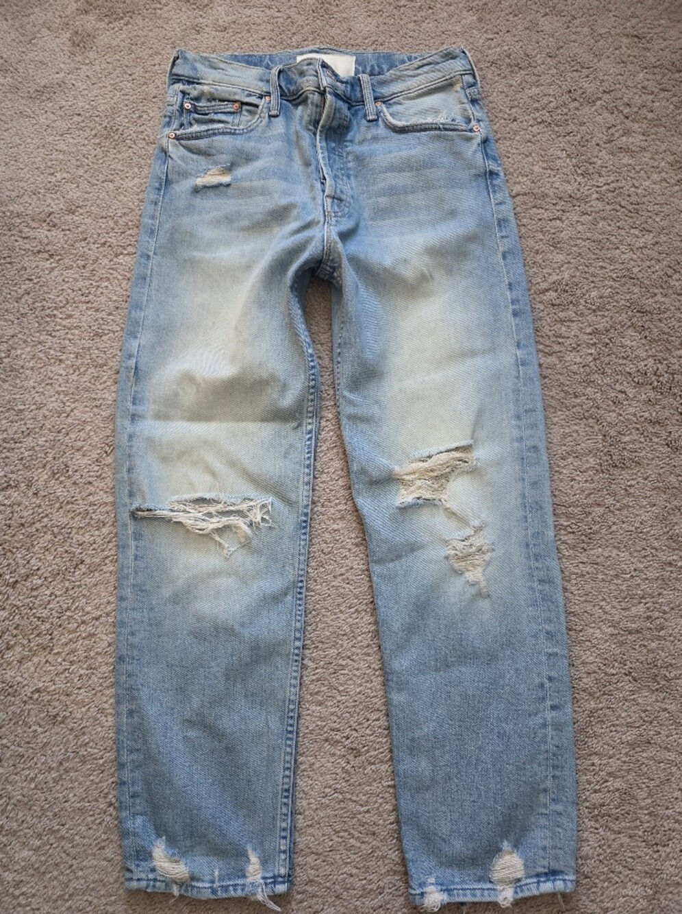 MOTHER The TOMCAT  The Confession Blue Distressed Jeans 28